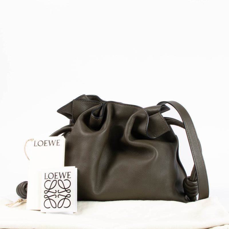 Loewe Dark Khaki Nappa Calfskin Flamenco Mini clutch