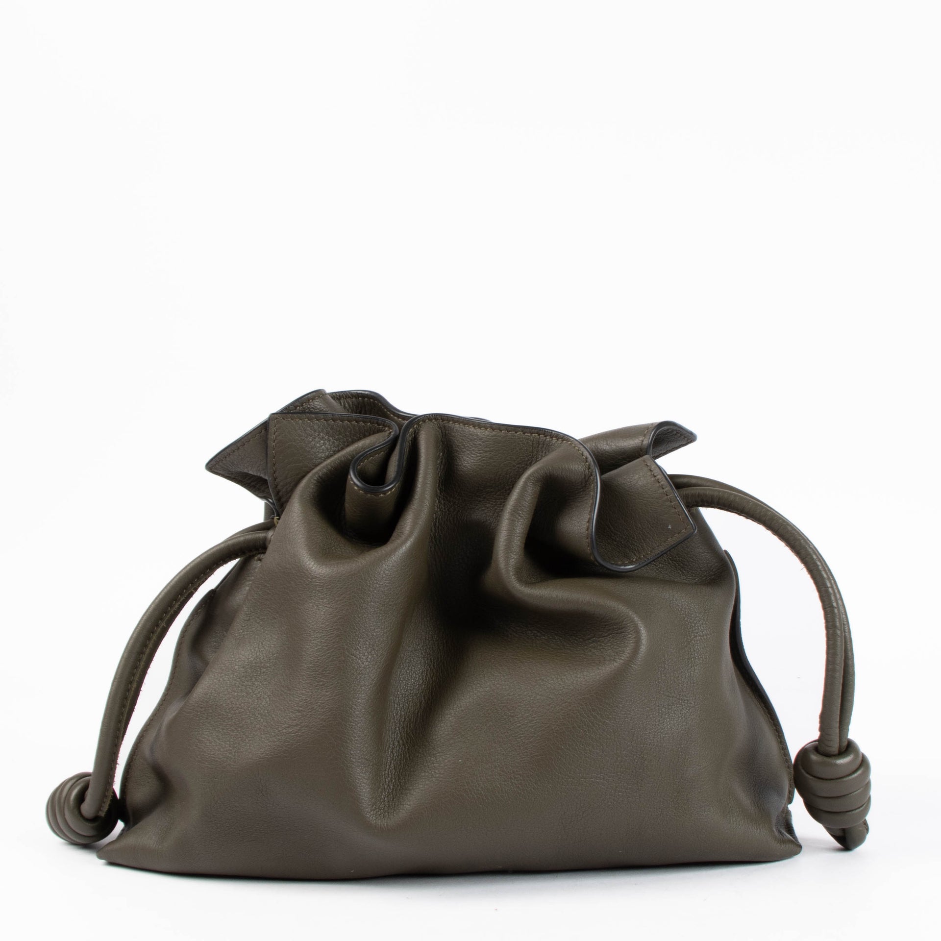 Loewe Dark Khaki Nappa Calfskin Flamenco Mini clutch