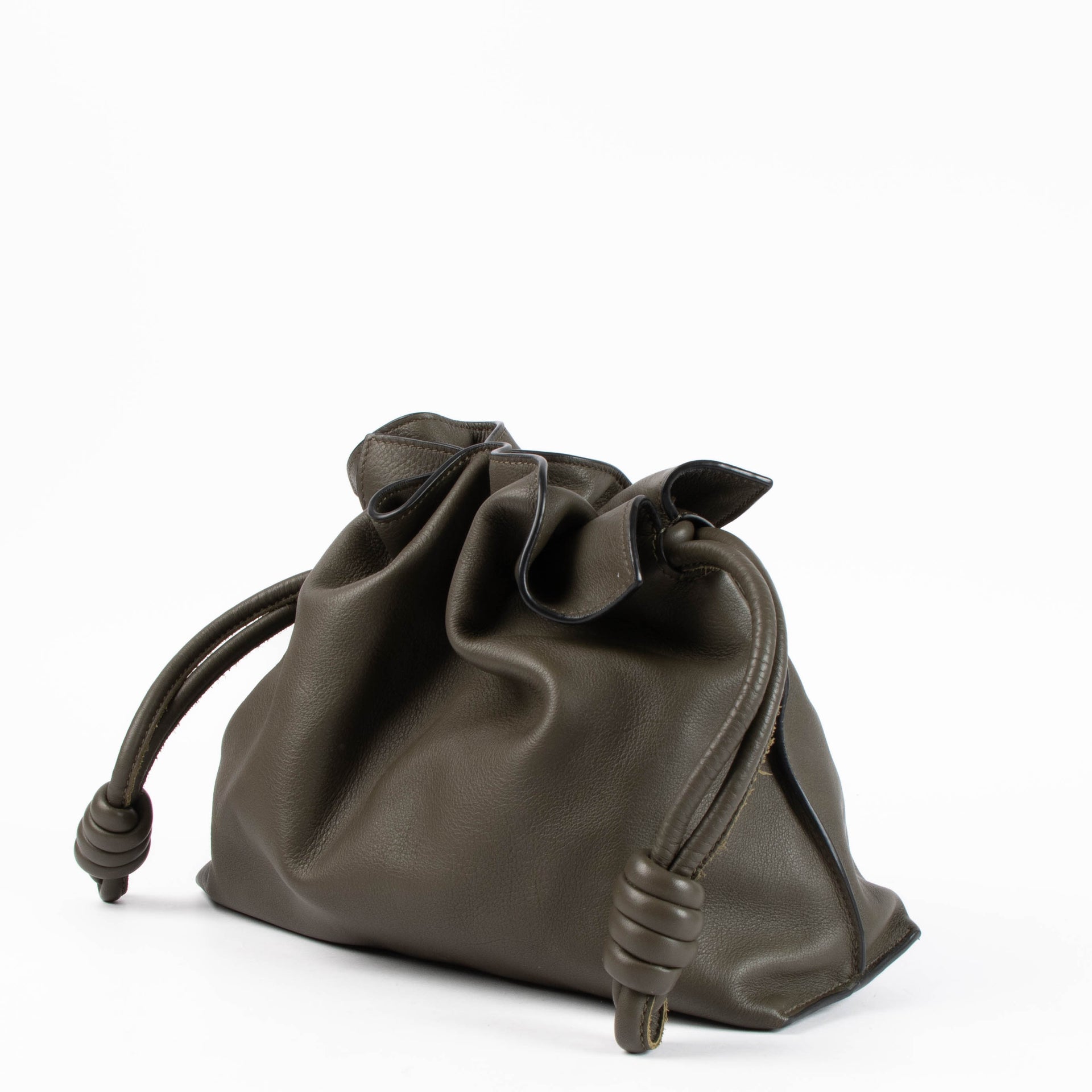 Loewe Dark Khaki Nappa Calfskin Flamenco Mini clutch