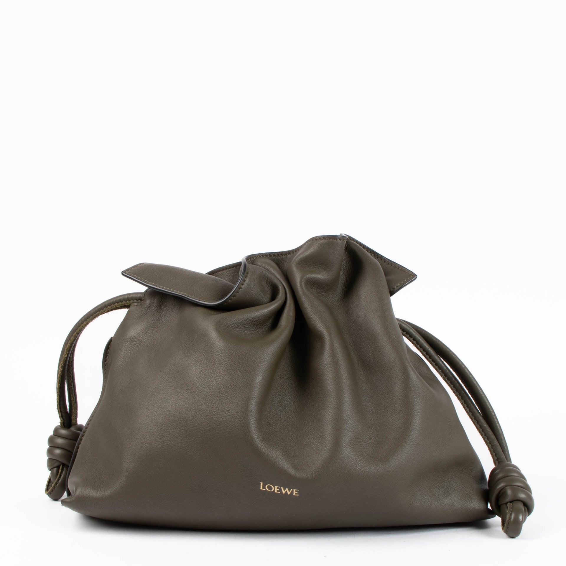 Loewe Dark Khaki Nappa Calfskin Flamenco Mini clutch