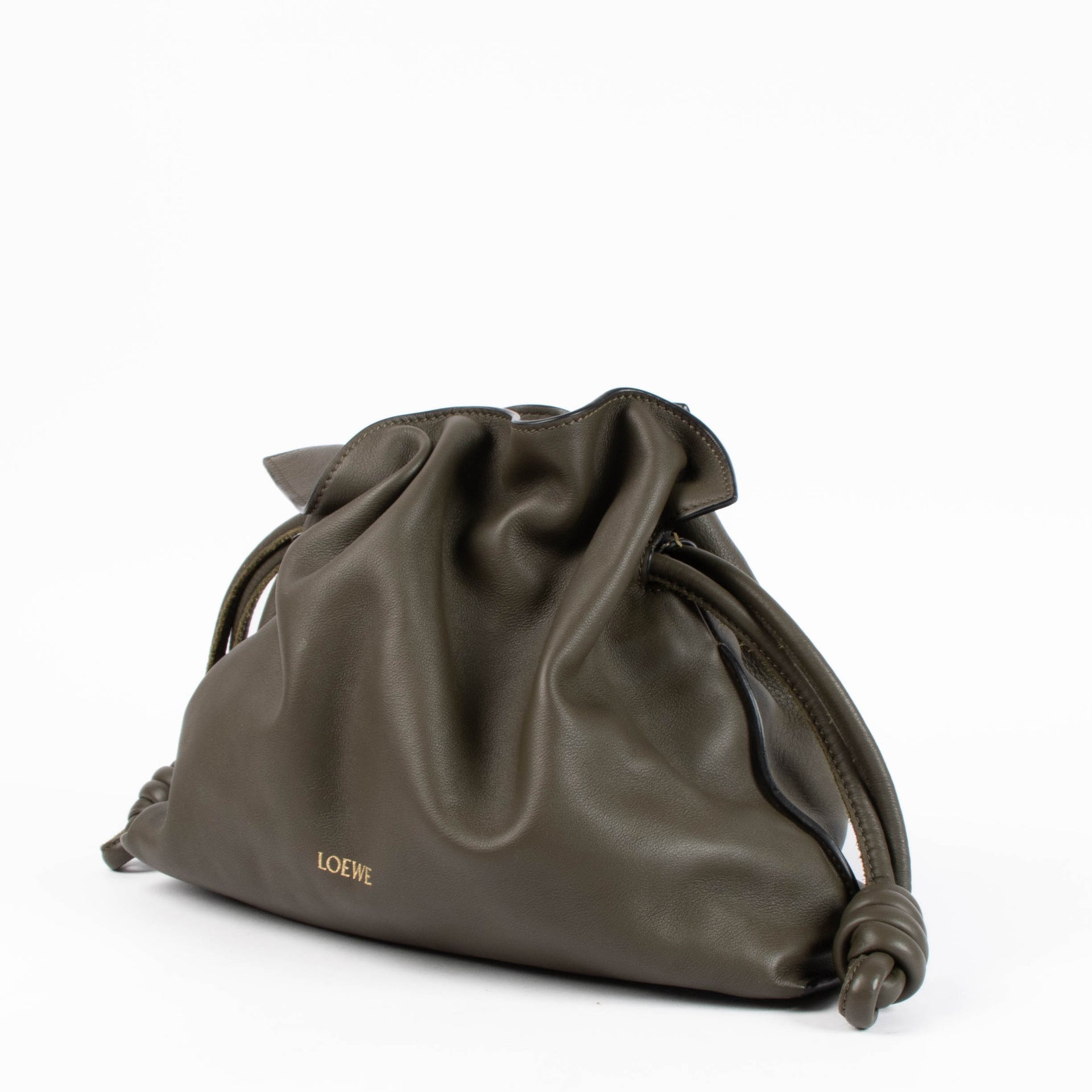 Loewe Dark Khaki Nappa Calfskin Flamenco Mini clutch