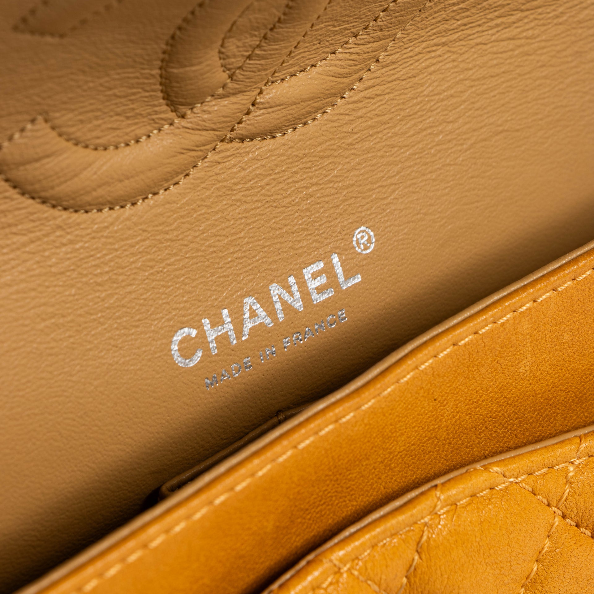 Chanel Mustard Lambskin Classic Flap Bag