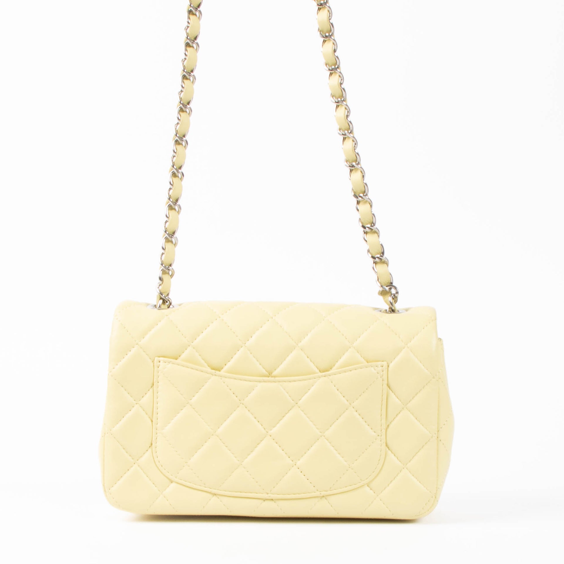 Chanel Yellow Lambskin Mini Classic Rectangular Bag