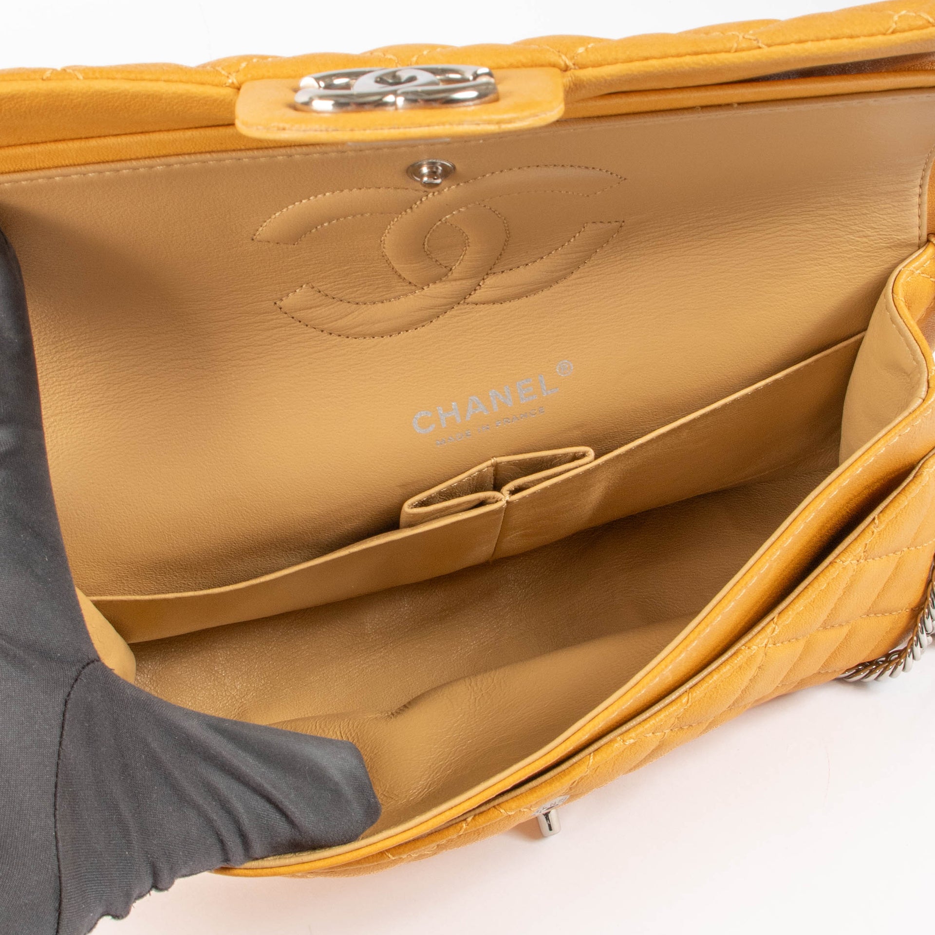 Chanel Mustard Lambskin Classic Flap Bag