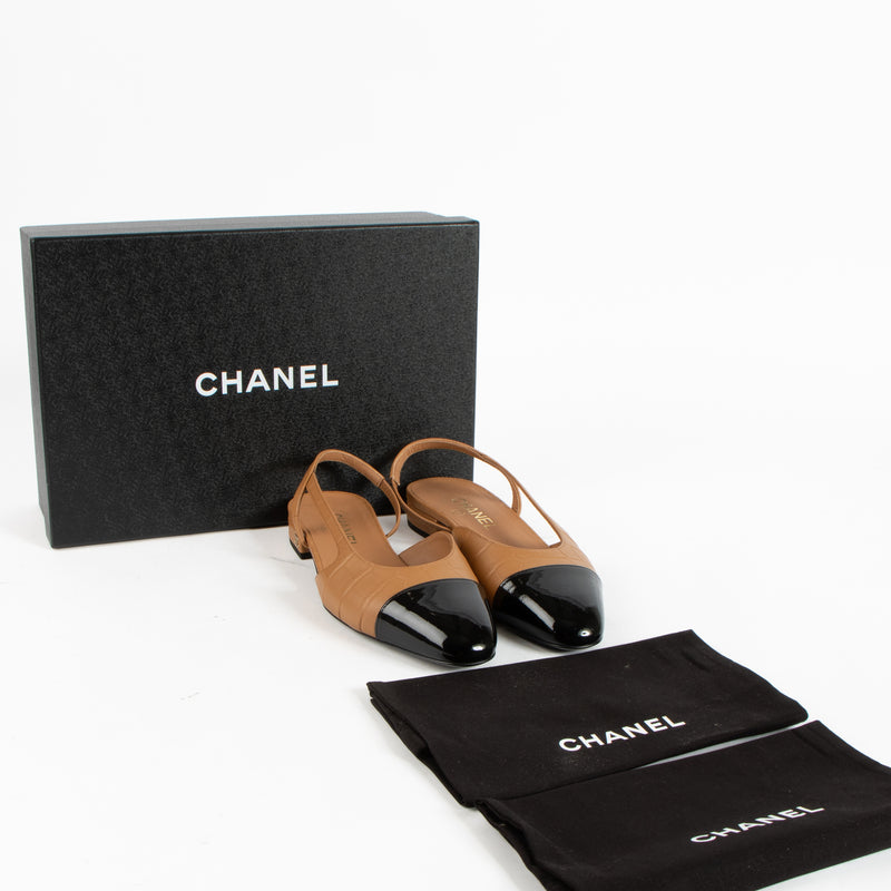Shop the authentic Chanel Brown/Black Crocodile Embossed Flat on Labellov.com !