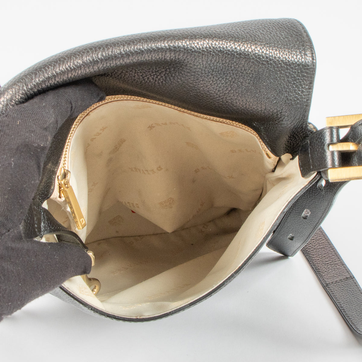 Shop the authentic Delvaux Black Louise Baudrier Crossbody Bag second hand on Labellov.com!