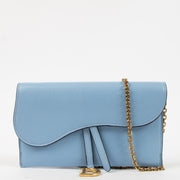 Shop the authentic Christian Dior Blue Saddle Pouch second hand on Labellov.com!