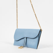 Shop the authentic Christian Dior Blue Saddle Pouch second hand on Labellov.com!