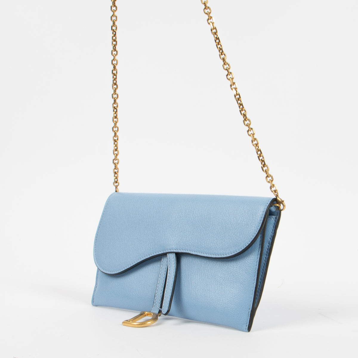 Shop the authentic Christian Dior Blue Saddle Pouch second hand on Labellov.com!