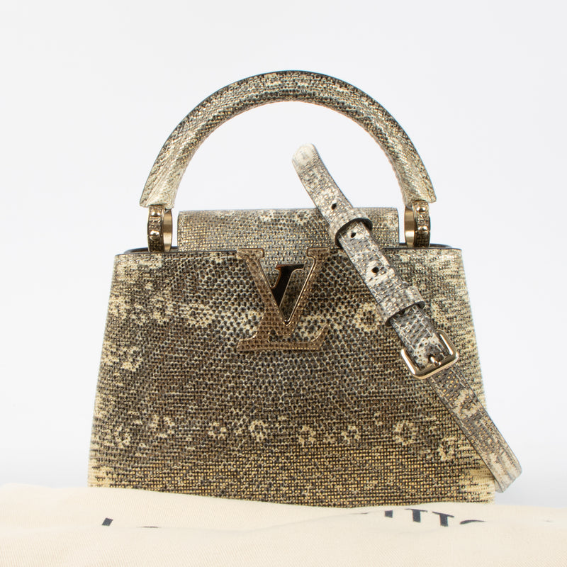 Shop the authentic Louis Vuitton Gold Lizard Capucines Mini second hand on Labellov.com!