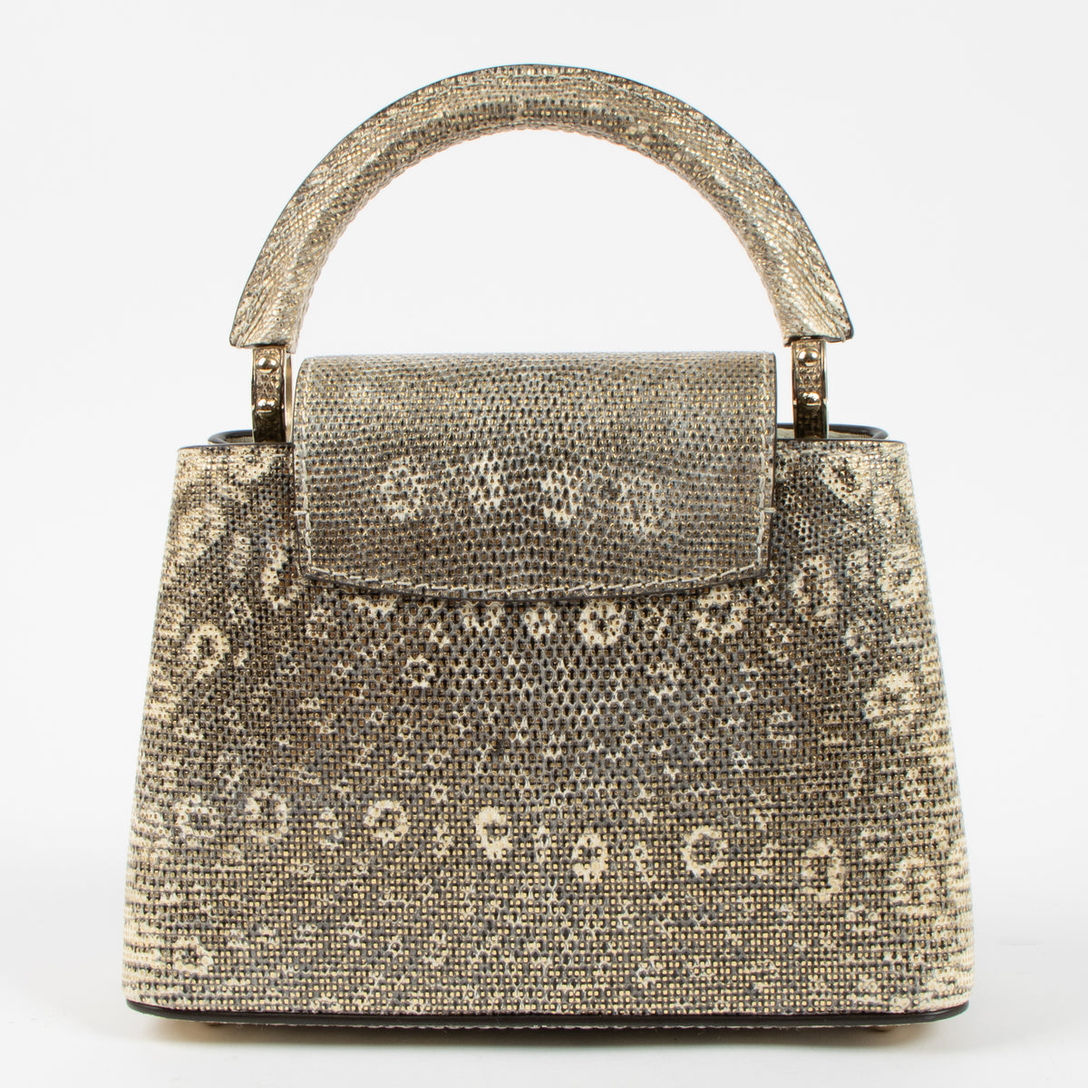Shop the authentic Louis Vuitton Gold Lizard Capucines Mini second hand on Labellov.com!