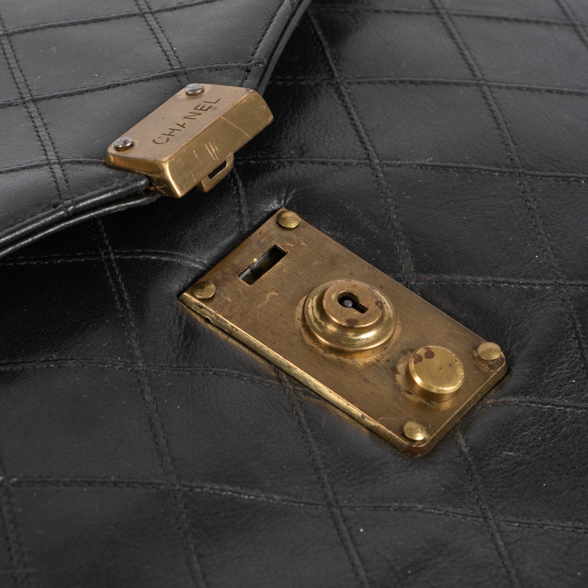 Shop the authentic Chanel Black Quilted Vintage Briefcase second hand on Labellov.com