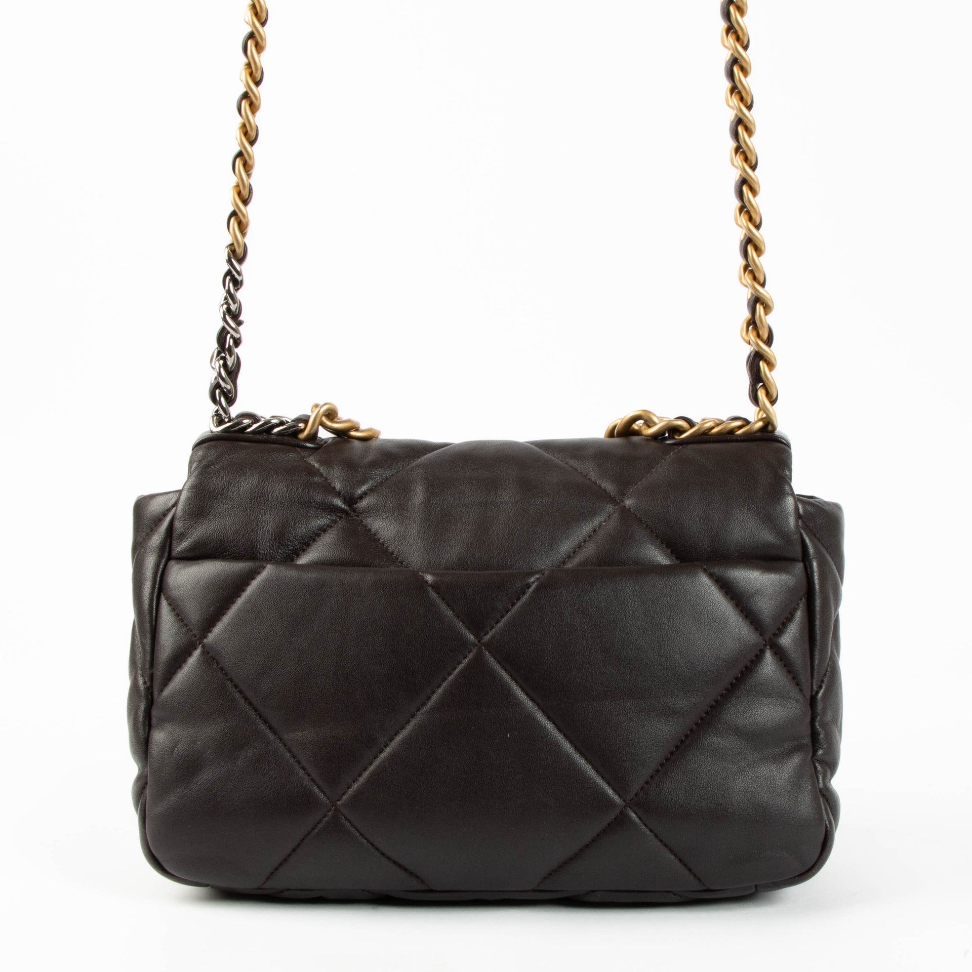 Shop this 100% authentic Chanel Brown Small Chanel 19 Handbag at Labellov.com