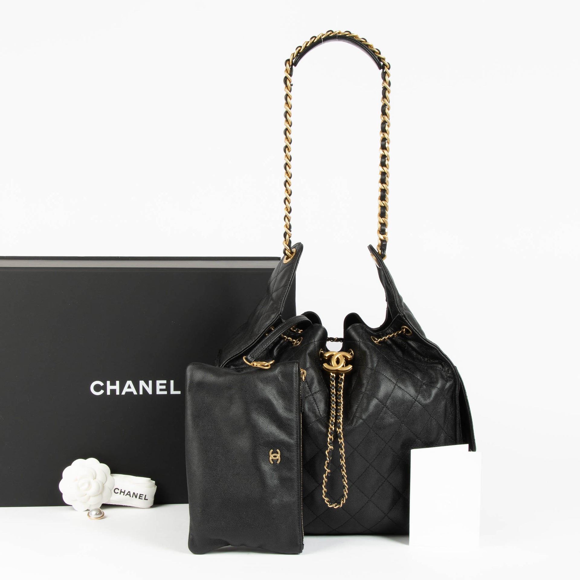Chanel Black Caviar Chanel 25 Medium Bag