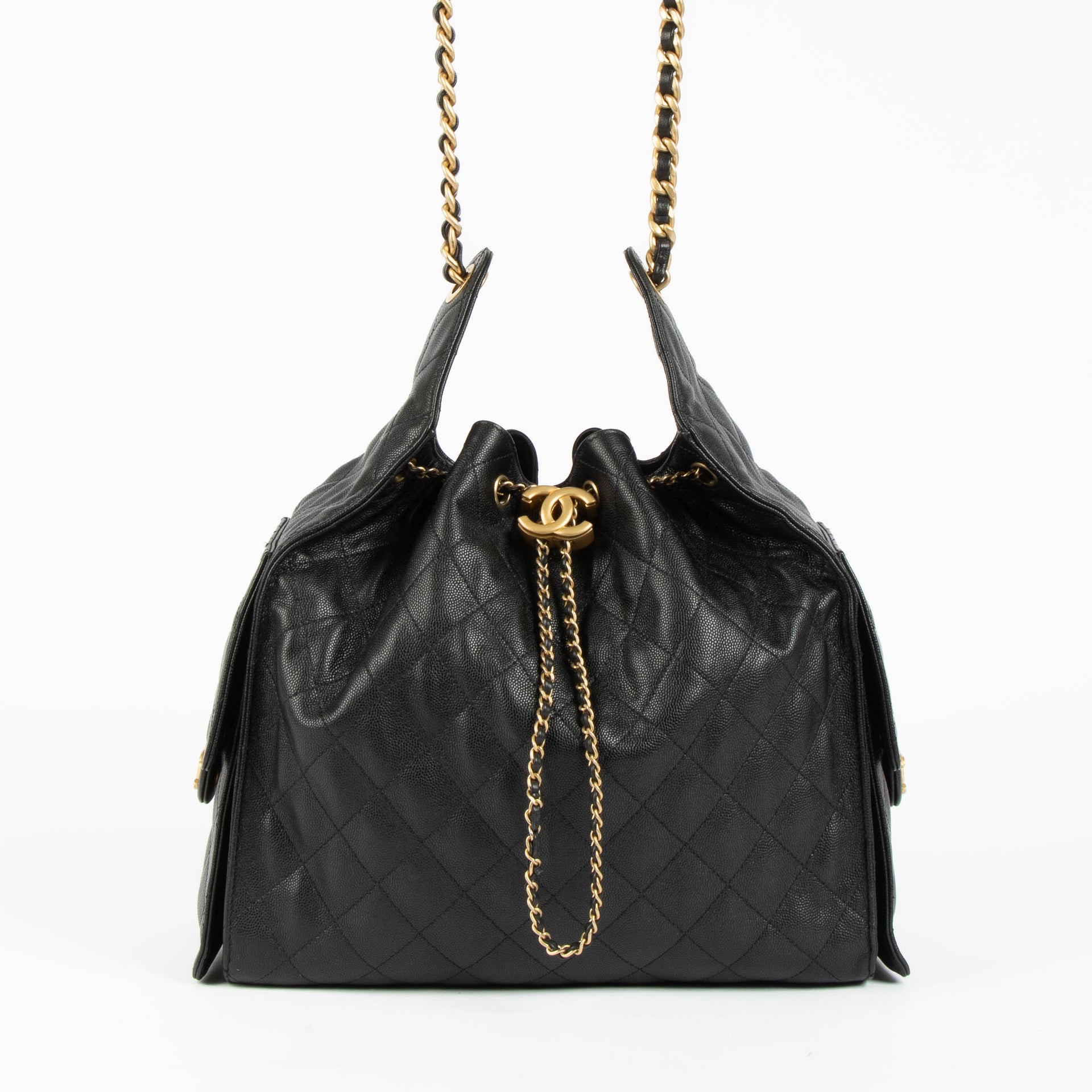 Chanel Black Caviar Chanel 25 Medium Bag