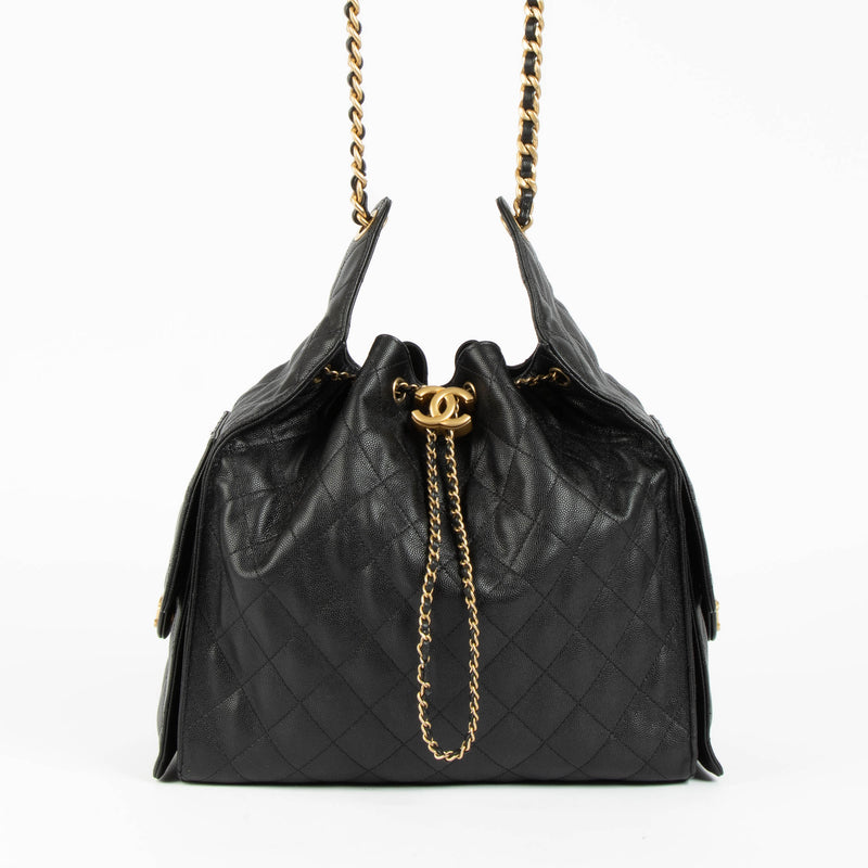 Chanel Black Caviar Chanel 25 Medium Bag