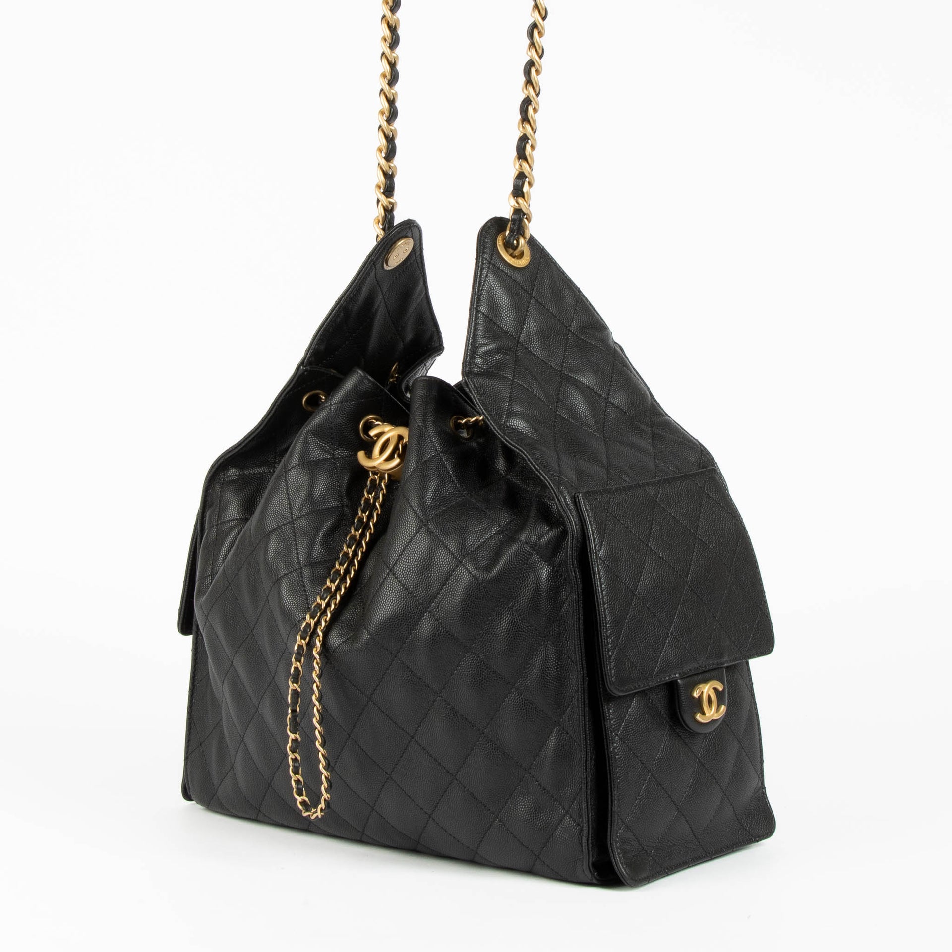 Chanel Black Caviar Chanel 25 Medium Bag