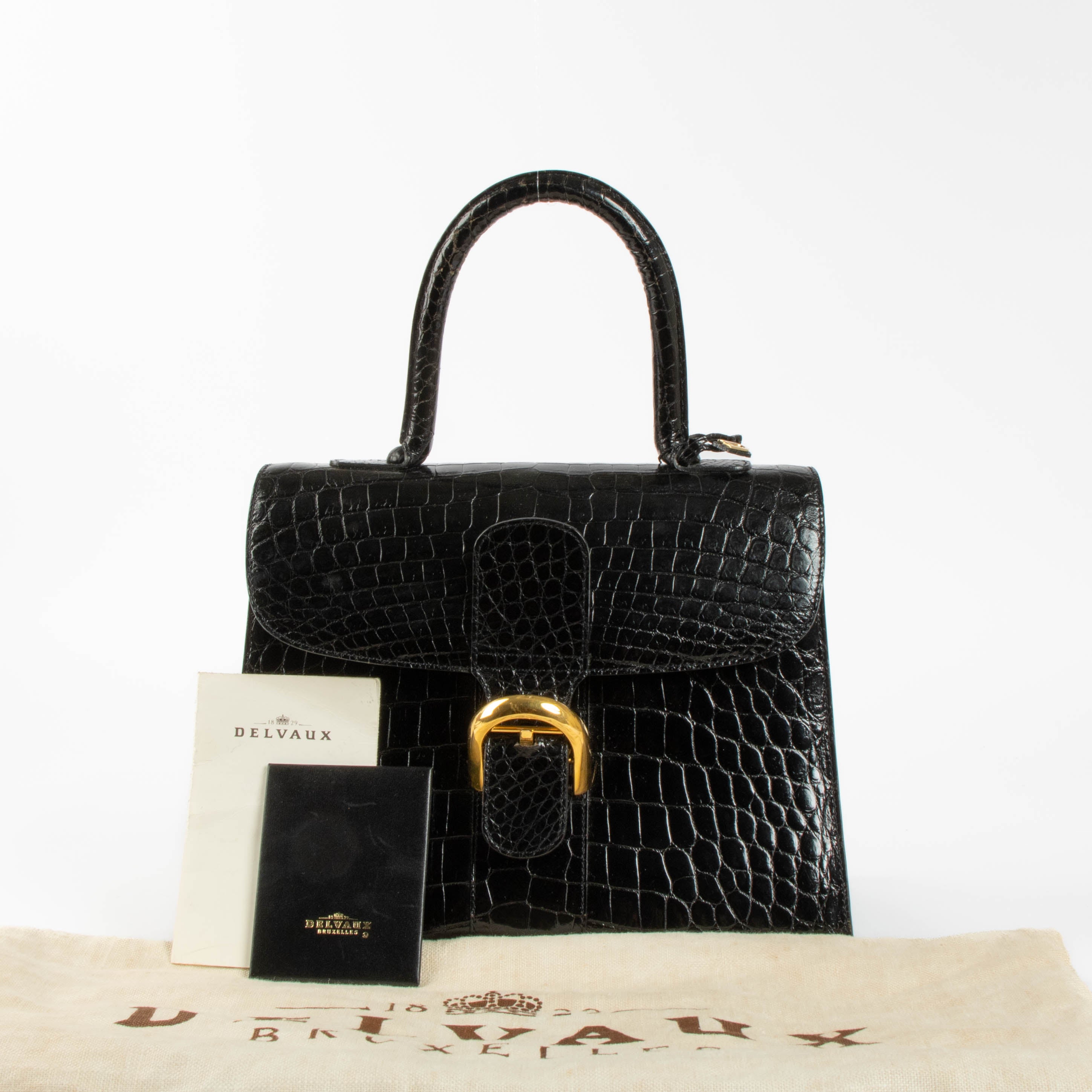 Delvaux Black Crocodile Vintage Brillant MM Bag – Labellov