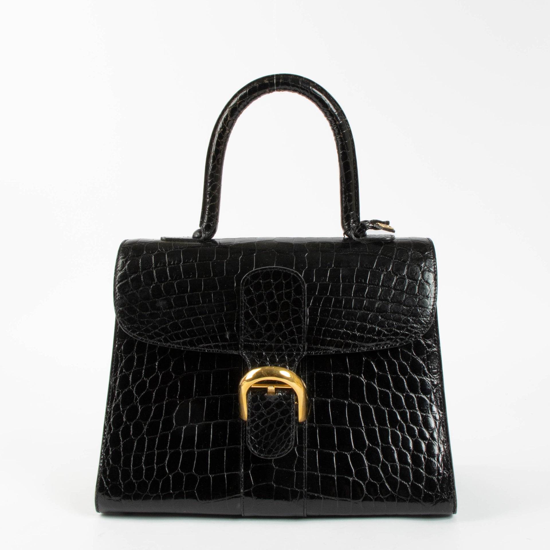Delvaux Black Crocodile Vintage Brillant MM Bag