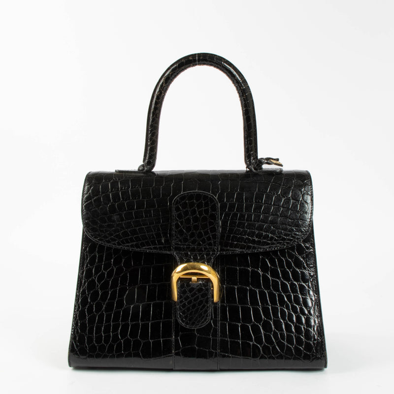 Delvaux Black Crocodile Vintage Brillant MM Bag