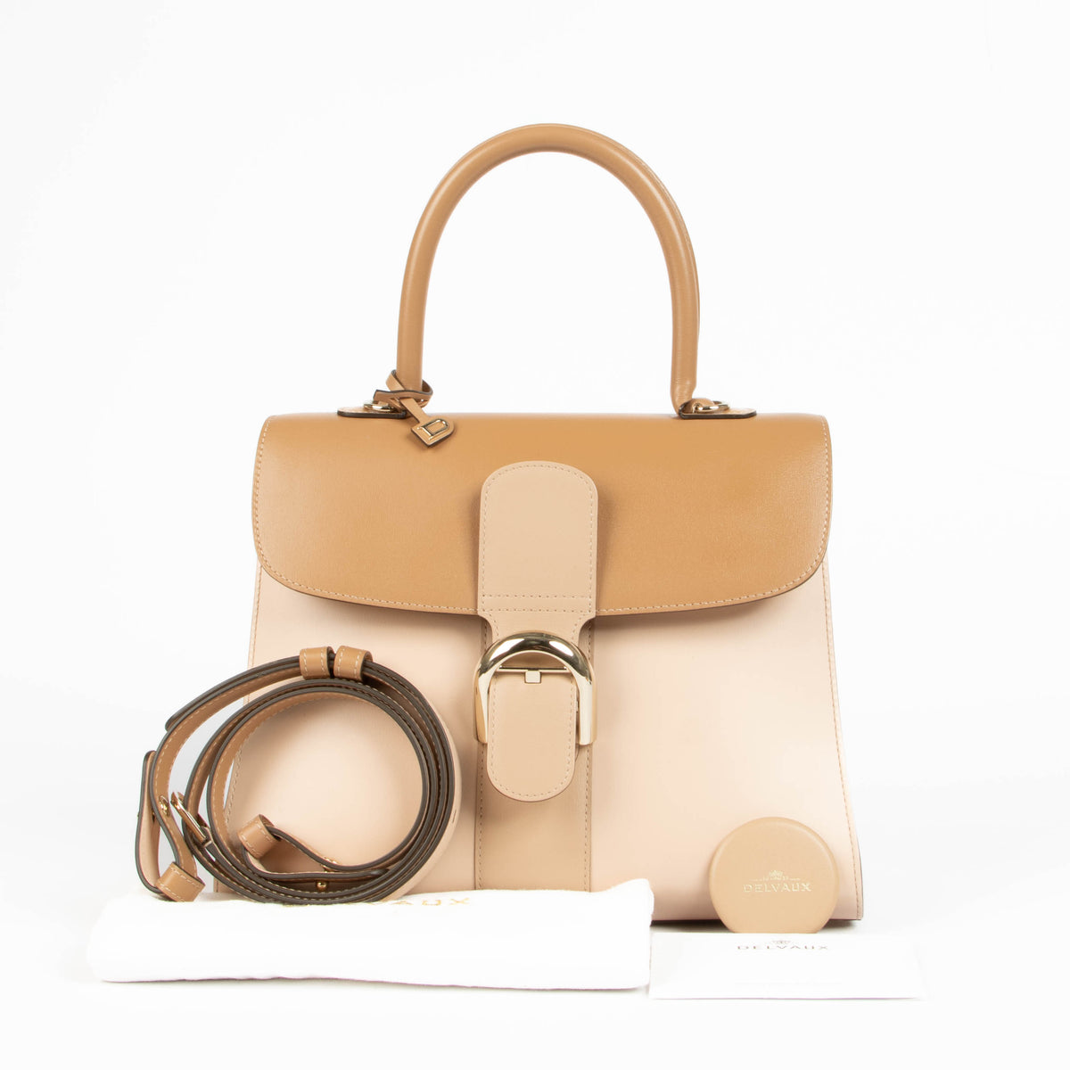 Delvaux Nude Box Calf Camaieux Brillant MM Bag