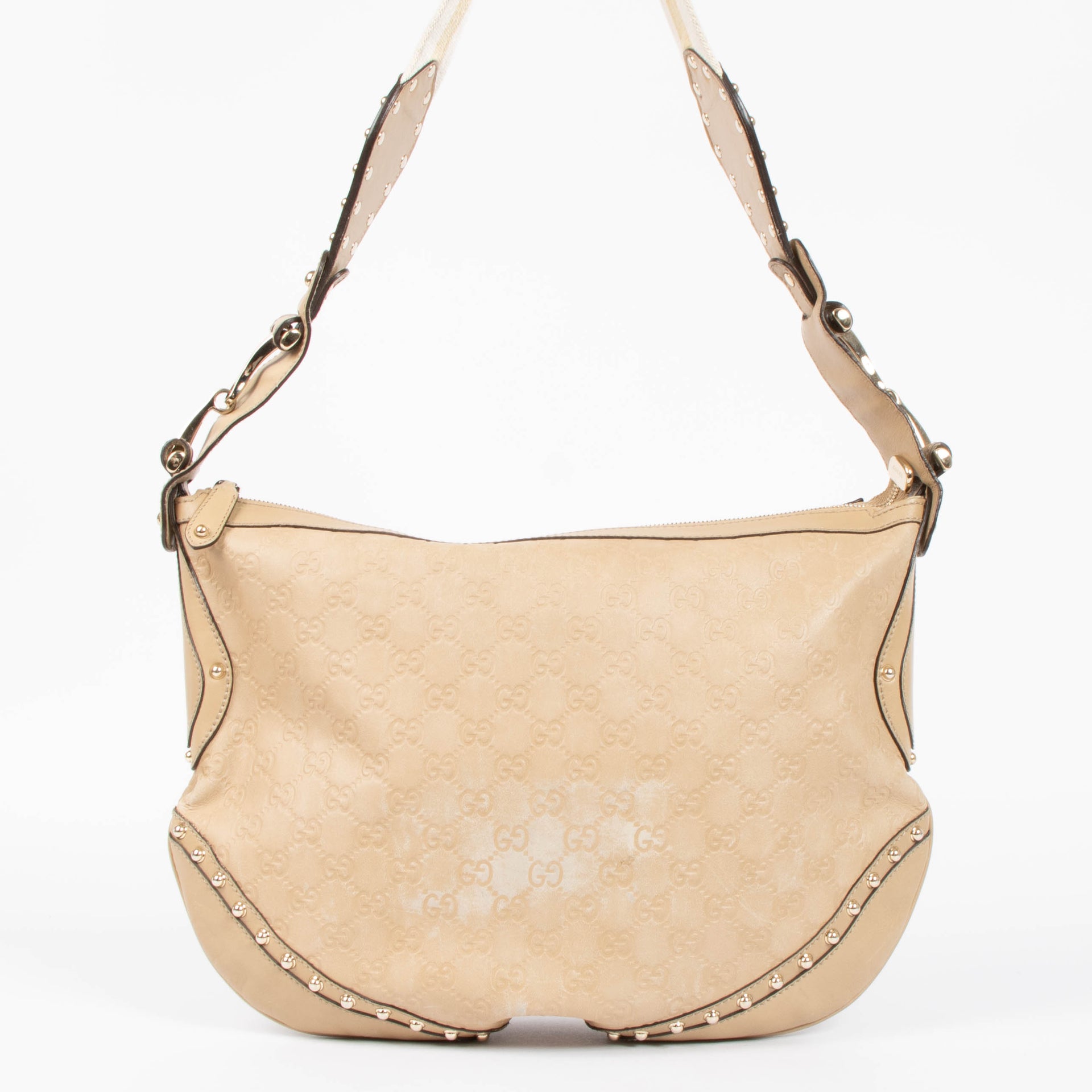 Shop this authentic Gucci Beige Guccissima Pelham Medium Hobo pre-loved on Labellov.com