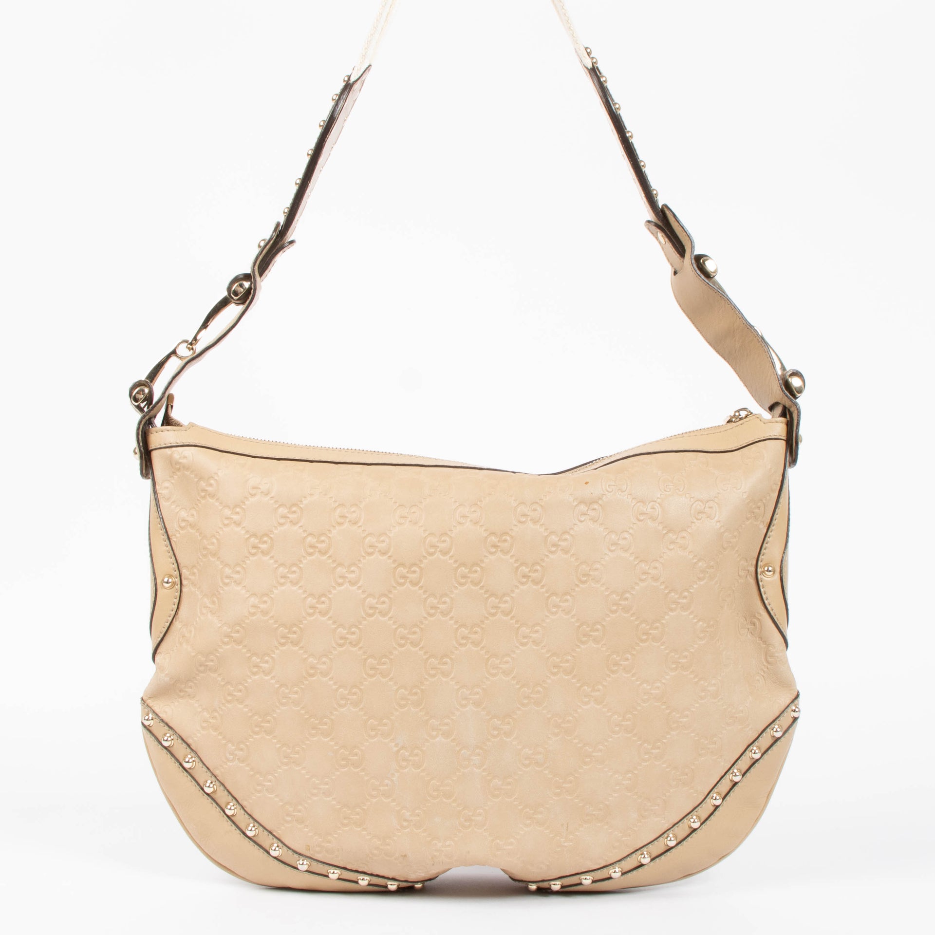 Shop this authentic Gucci Beige Guccissima Pelham Medium Hobo pre-loved on Labellov.com