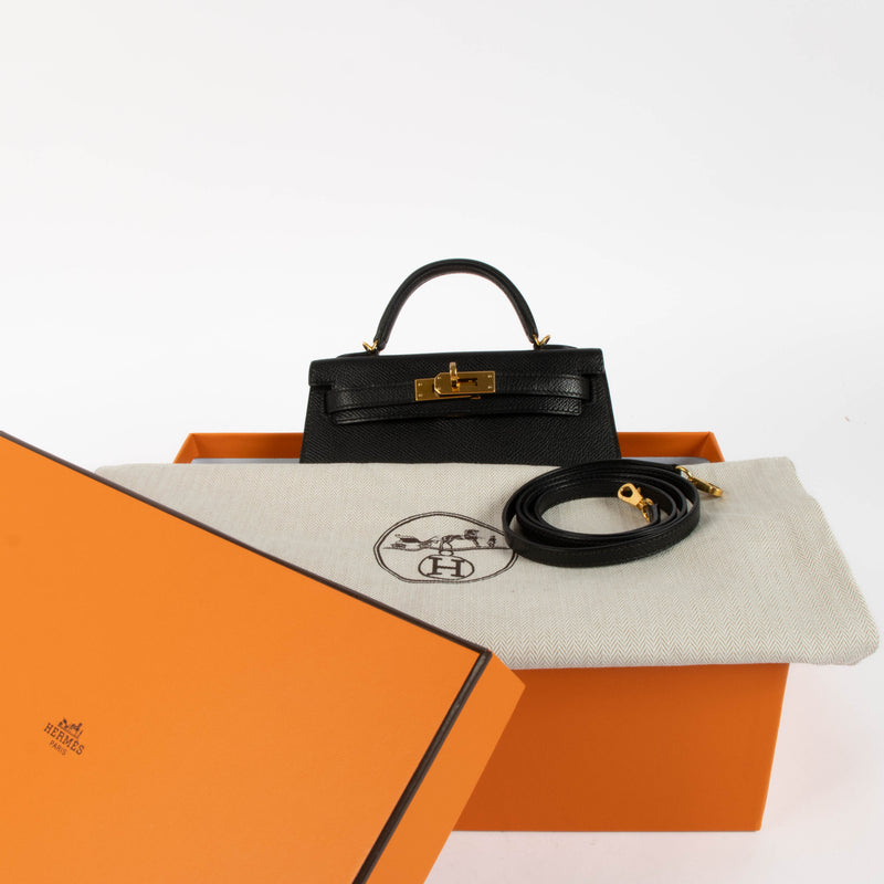 Hermès Kelly Mini II Black Epsom GHW