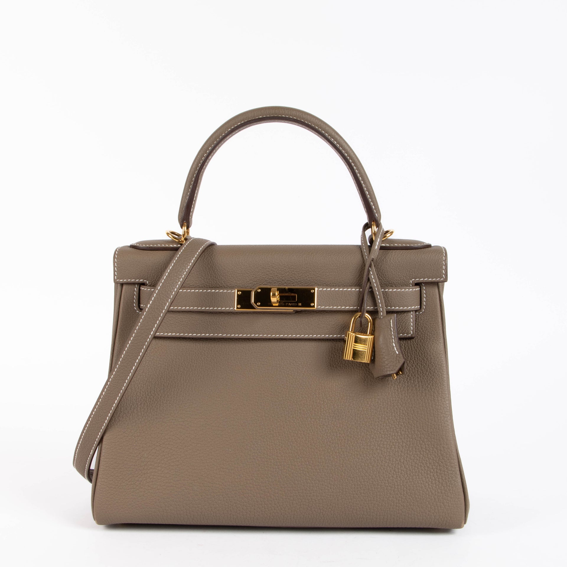Hermès Kelly 28 Etoupe Togo GHW