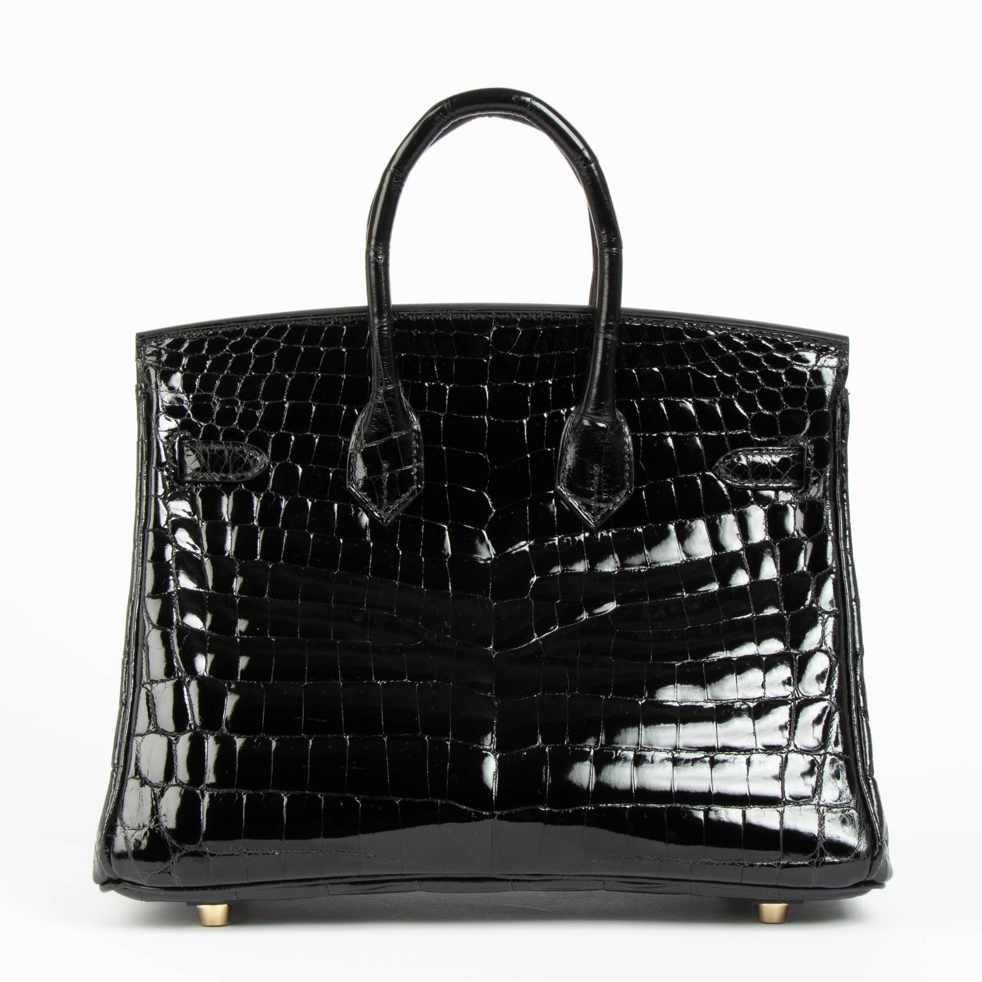 Hermès Birkin 25 Black Shiny Crocodile Niloticus GHW