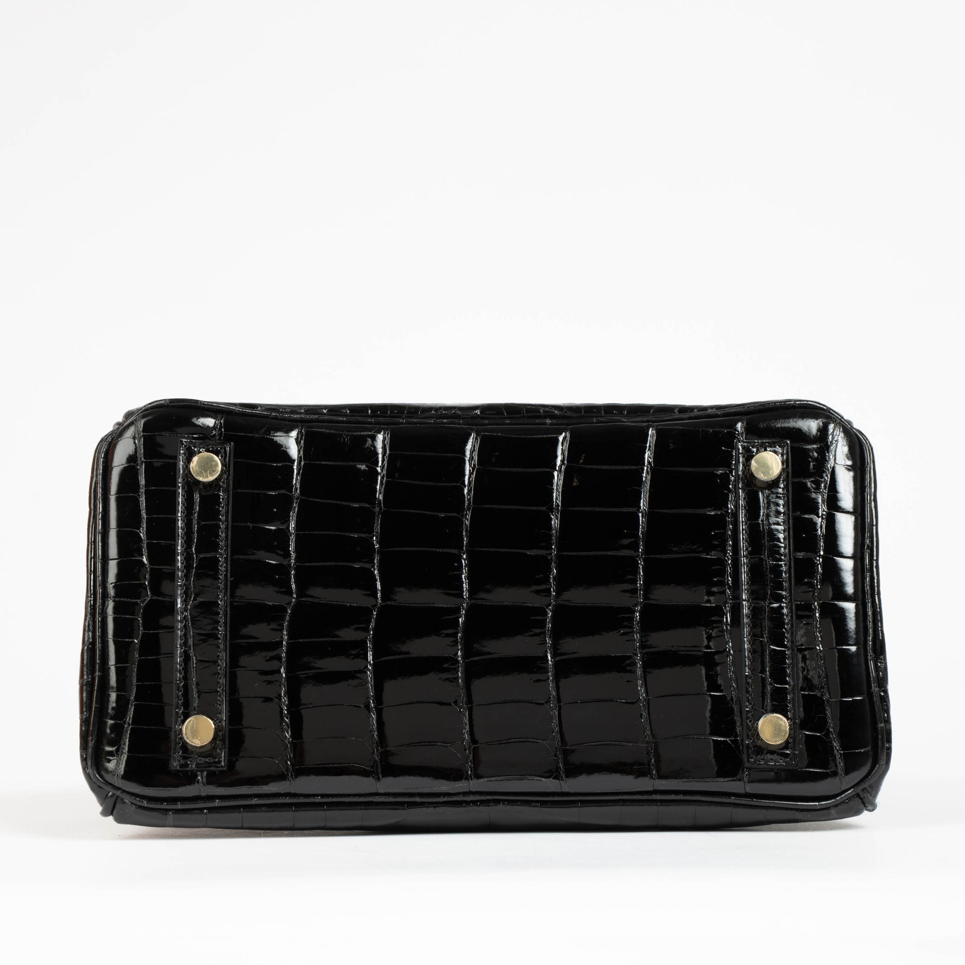 Hermès Birkin 25 Black Shiny Crocodile Niloticus GHW