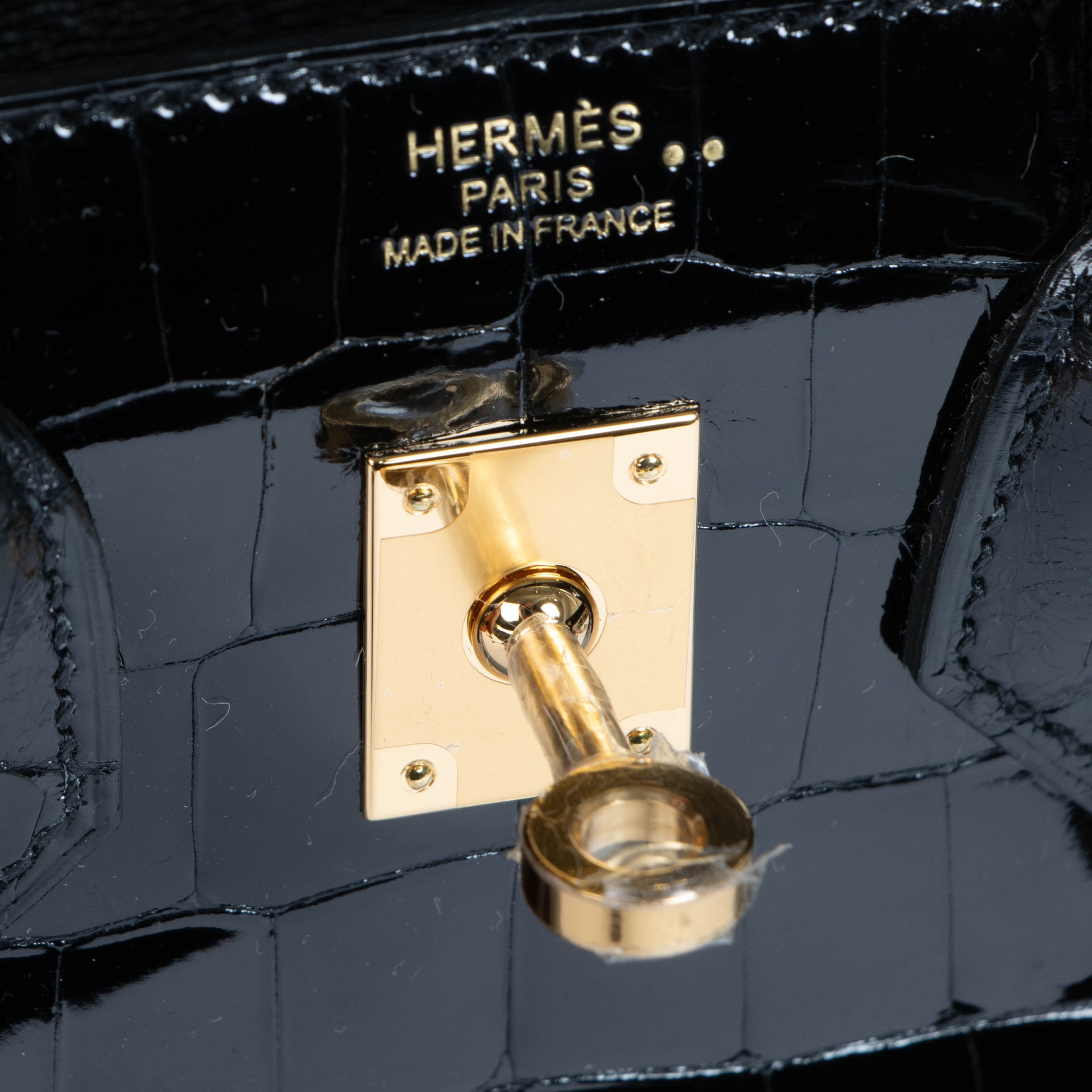 Hermès Birkin 25 Black Shiny Crocodile Niloticus GHW