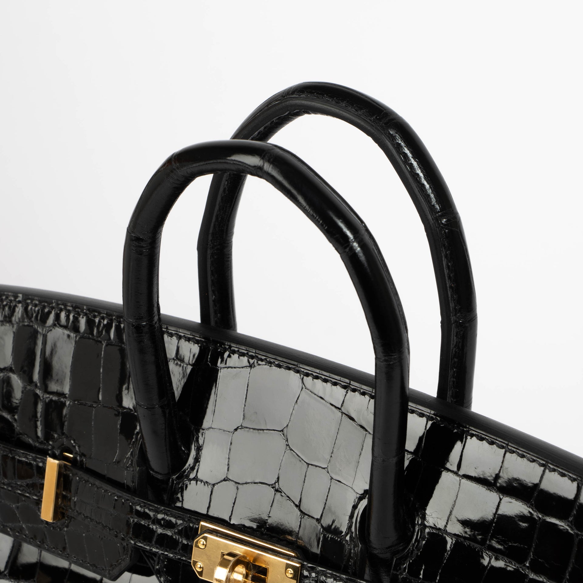 Hermès Birkin 25 Black Shiny Crocodile Niloticus GHW