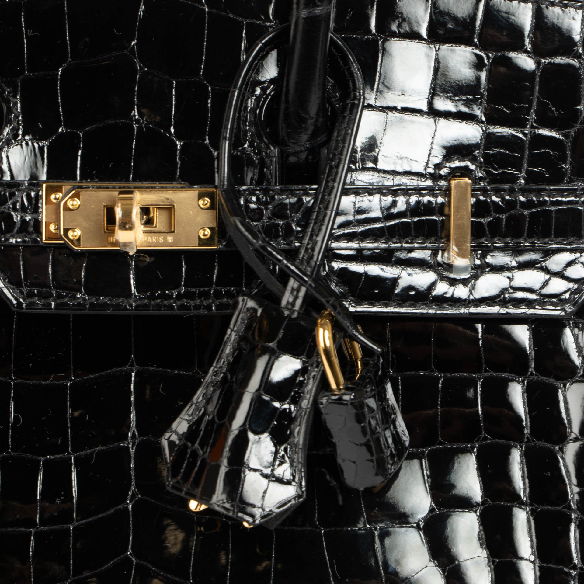 Hermès Birkin 25 Black Shiny Crocodile Niloticus GHW