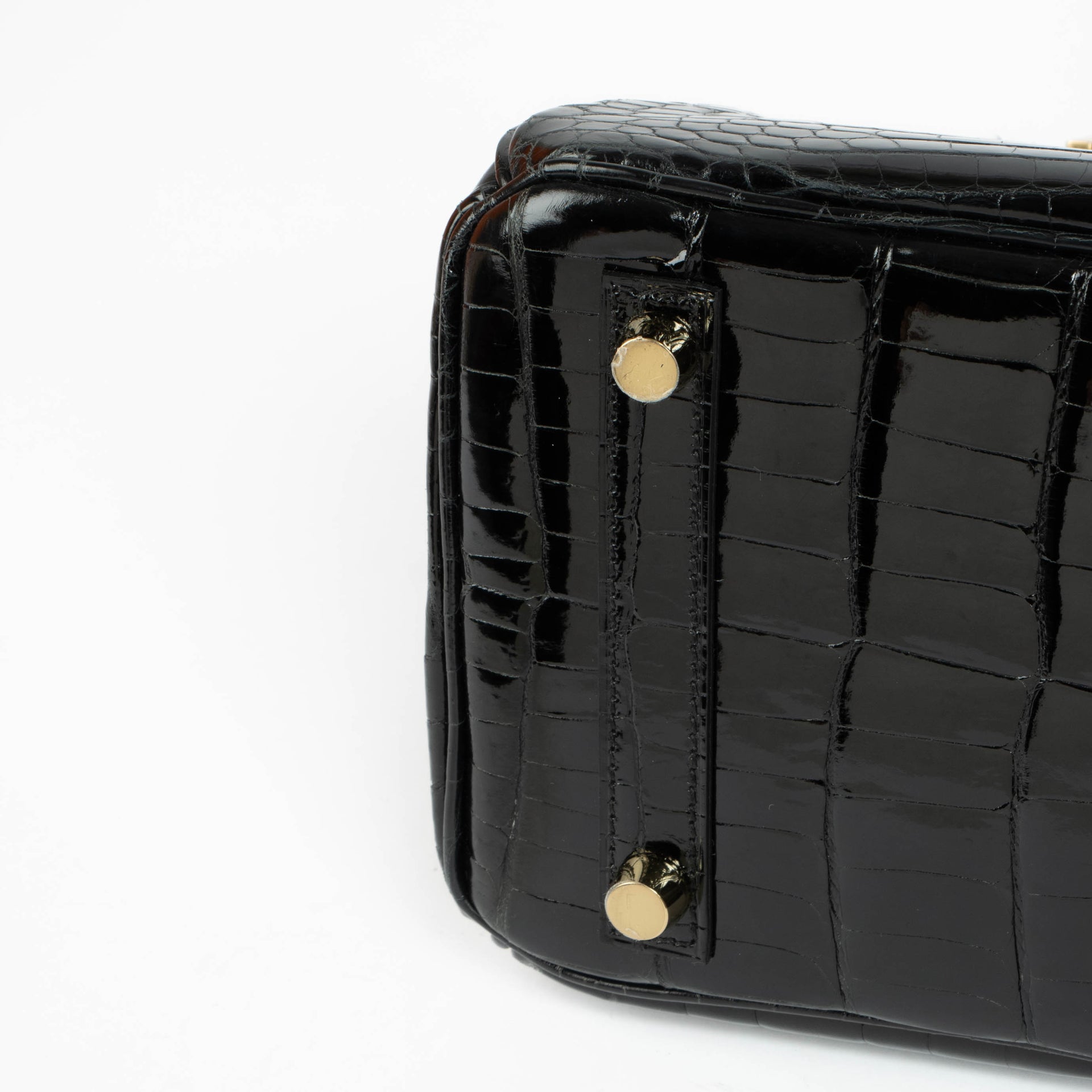 Hermès Birkin 25 Black Shiny Crocodile Niloticus GHW