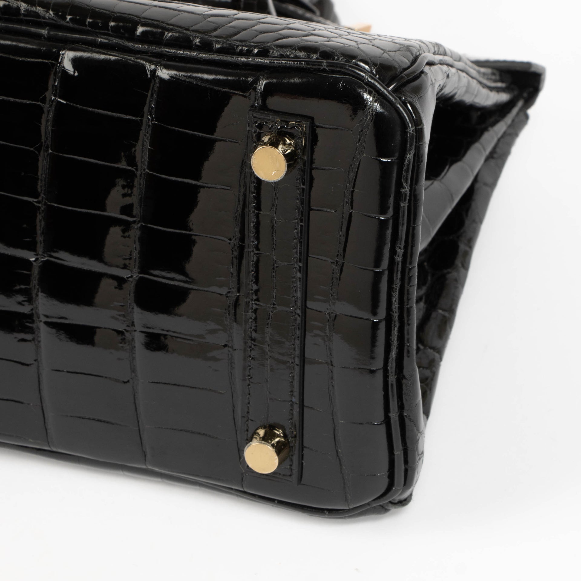 Hermès Birkin 25 Black Shiny Crocodile Niloticus GHW