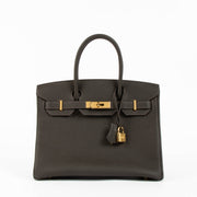 Shop the authentic Hermès Birkin 30 Bai Brun Togo GHW second hand Labellov.com
