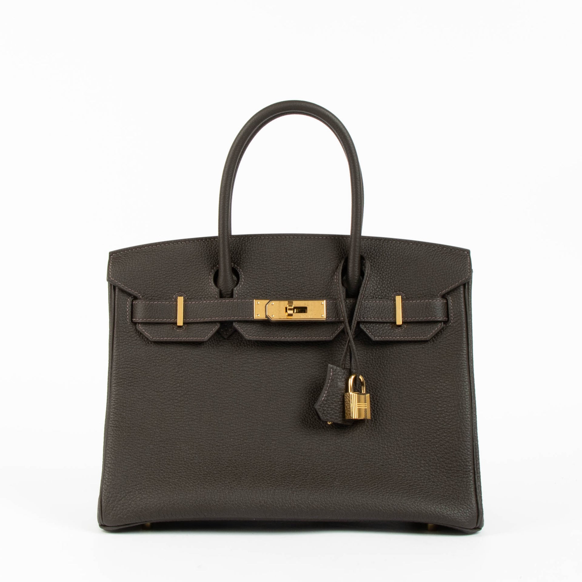 Shop the authentic Hermès Birkin 30 Bai Brun Togo GHW second hand Labellov.com