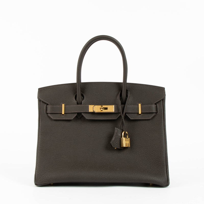 Shop the authentic Hermès Birkin 30 Bai Brun Togo GHW second hand Labellov.com