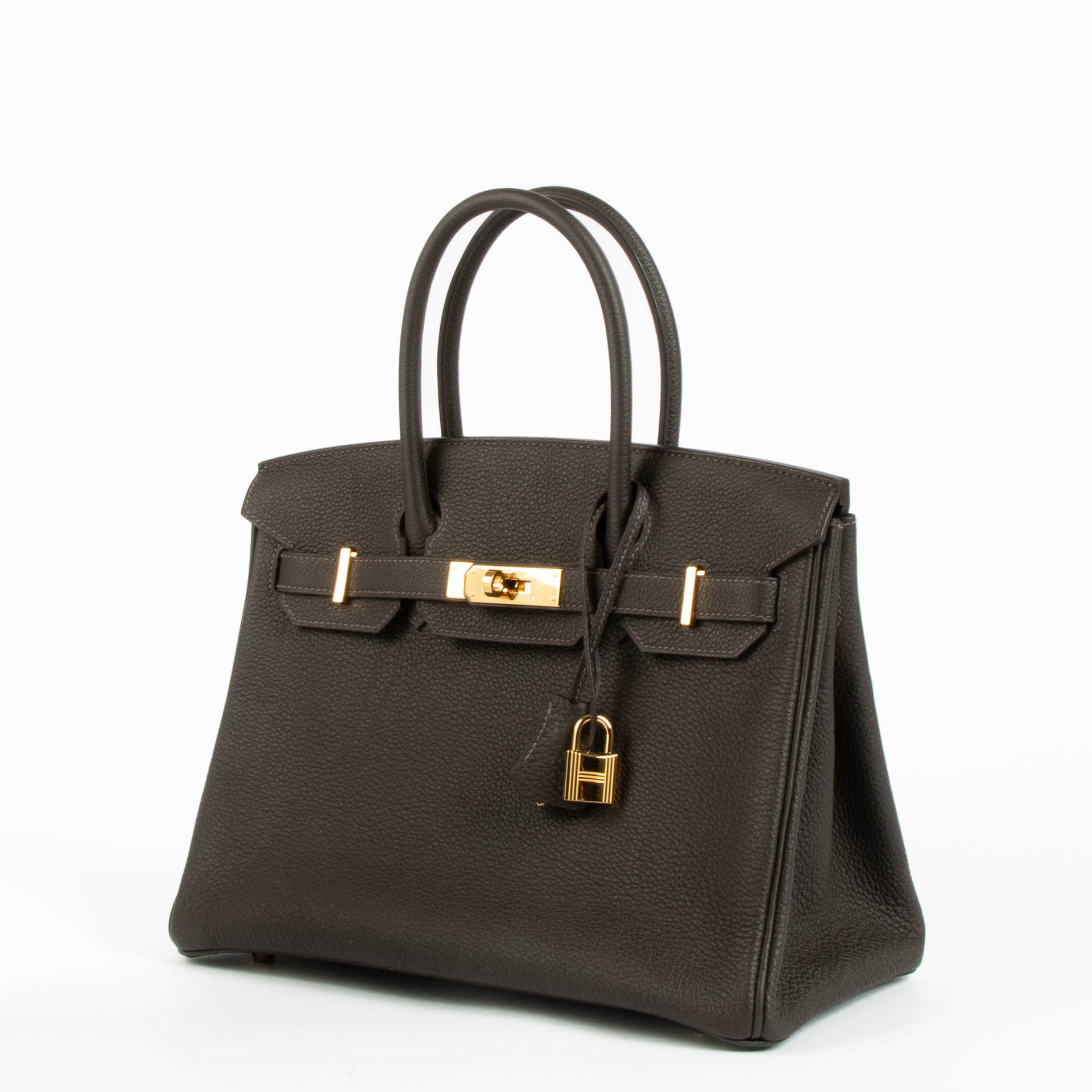 Shop the authentic Hermès Birkin 30 Bai Brun Togo GHW second hand Labellov.com