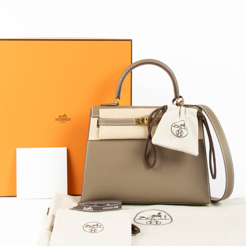 Shop the authentic Hermès Kelly II 25 Epsom Etoupe GHW brand-new on Labellov.com