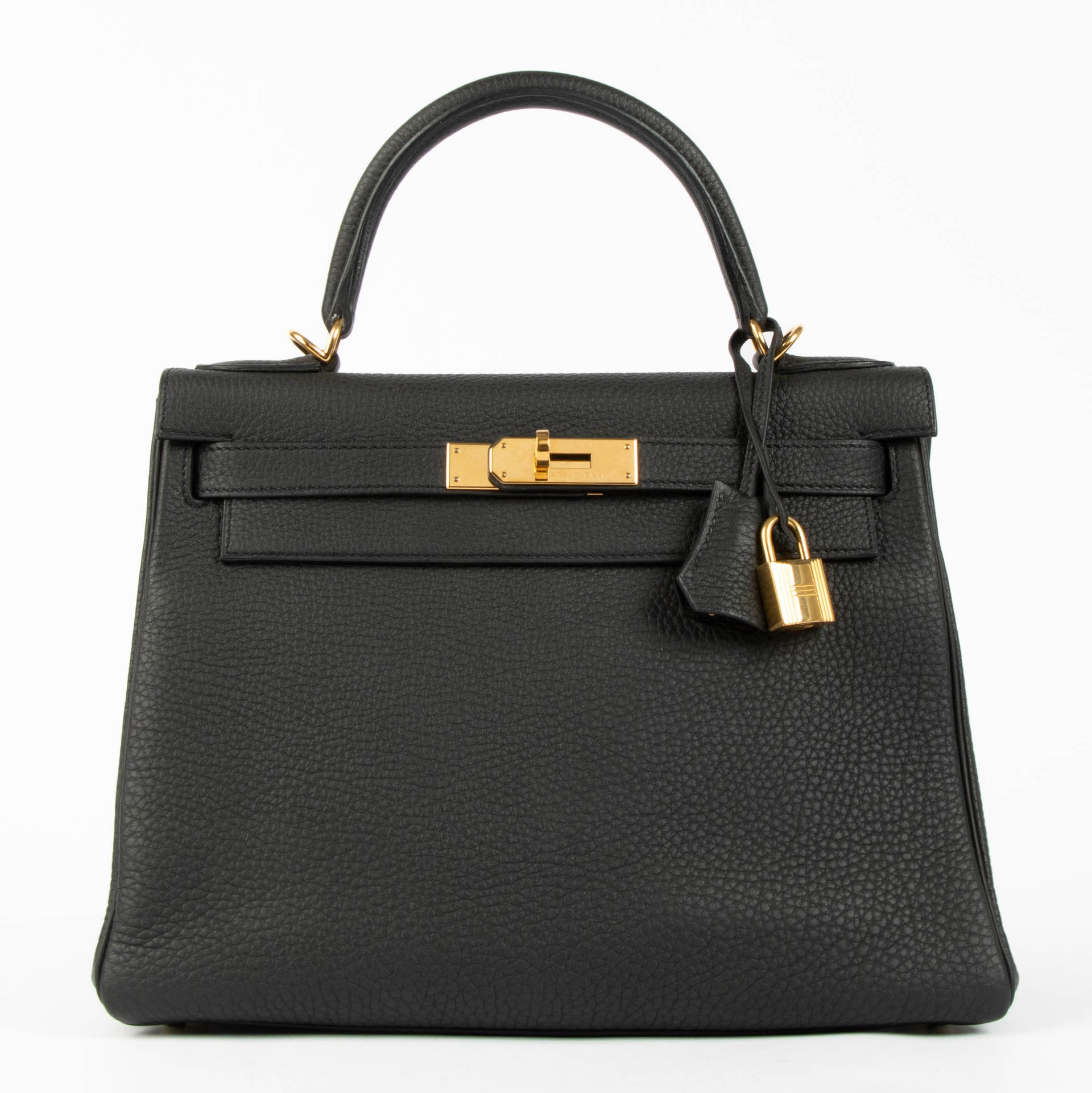 Hermès Kelly 28 Black Togo GHW w/ 2 Straps