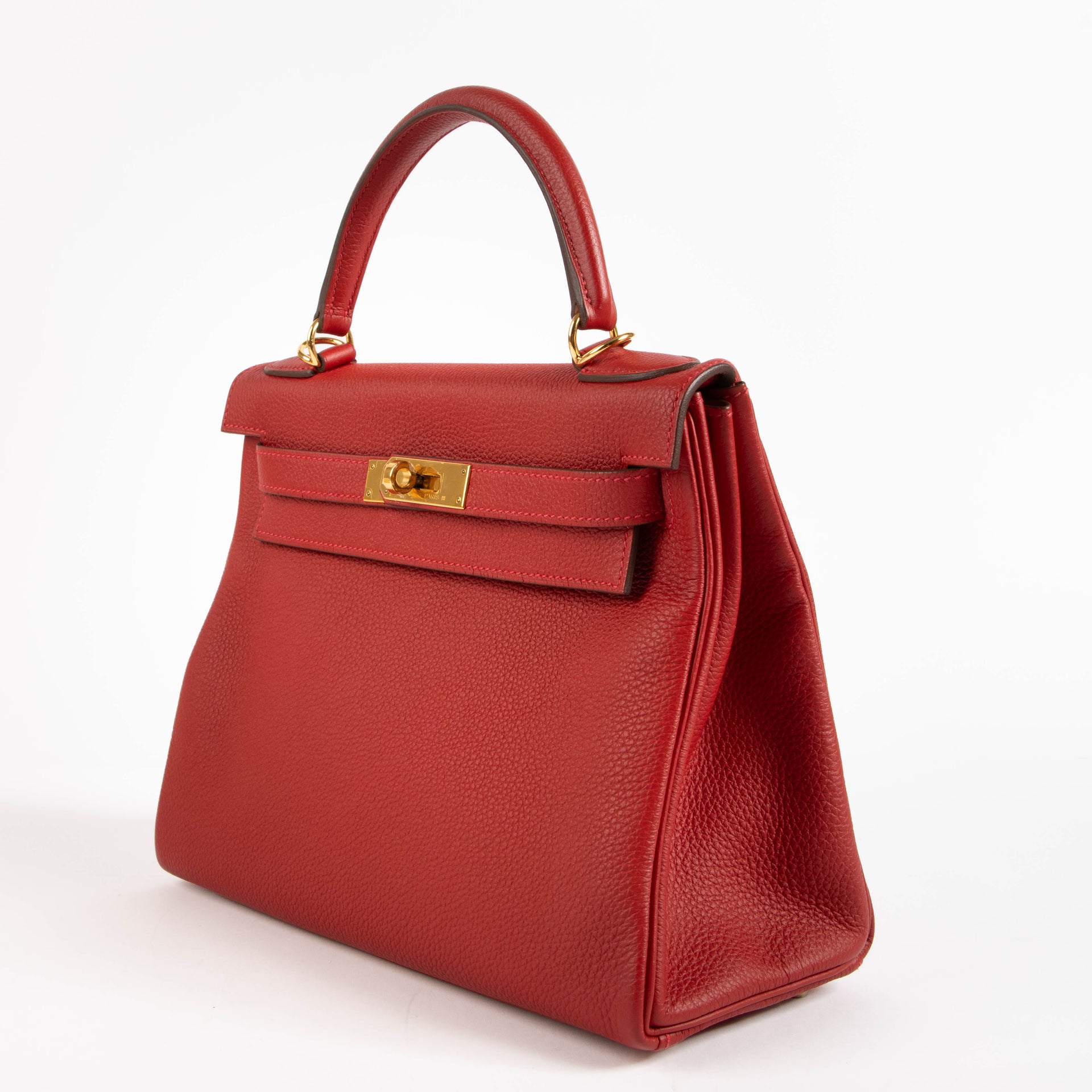 Hermès Kelly 28 Rouge Vif Togo GHW