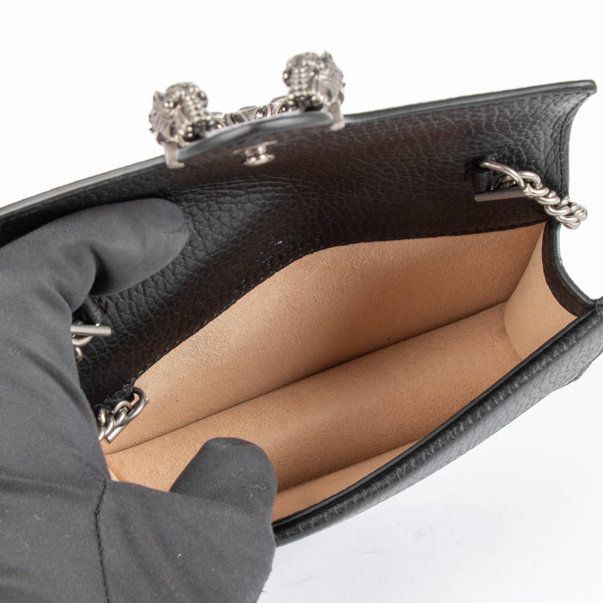 Shop the authentic Gucci Black Mini Dionysus Crossbody Bag second hand on Labellov.com
