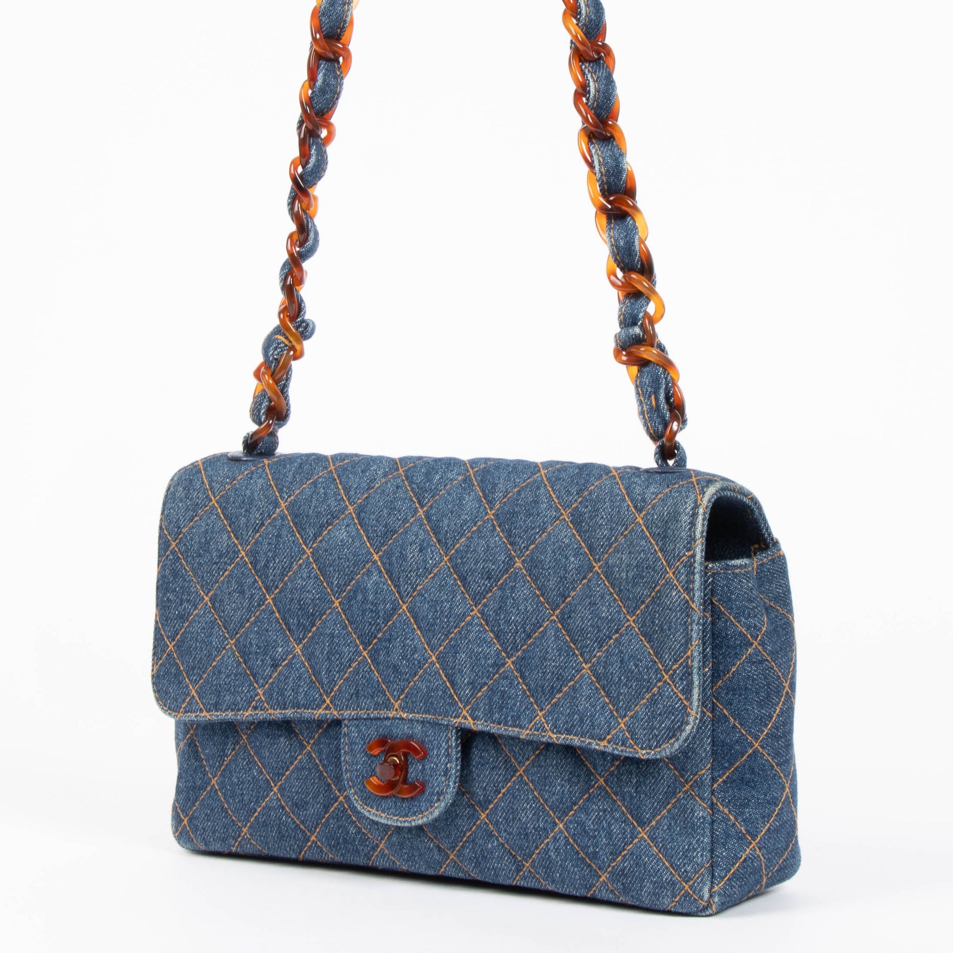 Chanel Vintage Quilted Denim Flap Bag