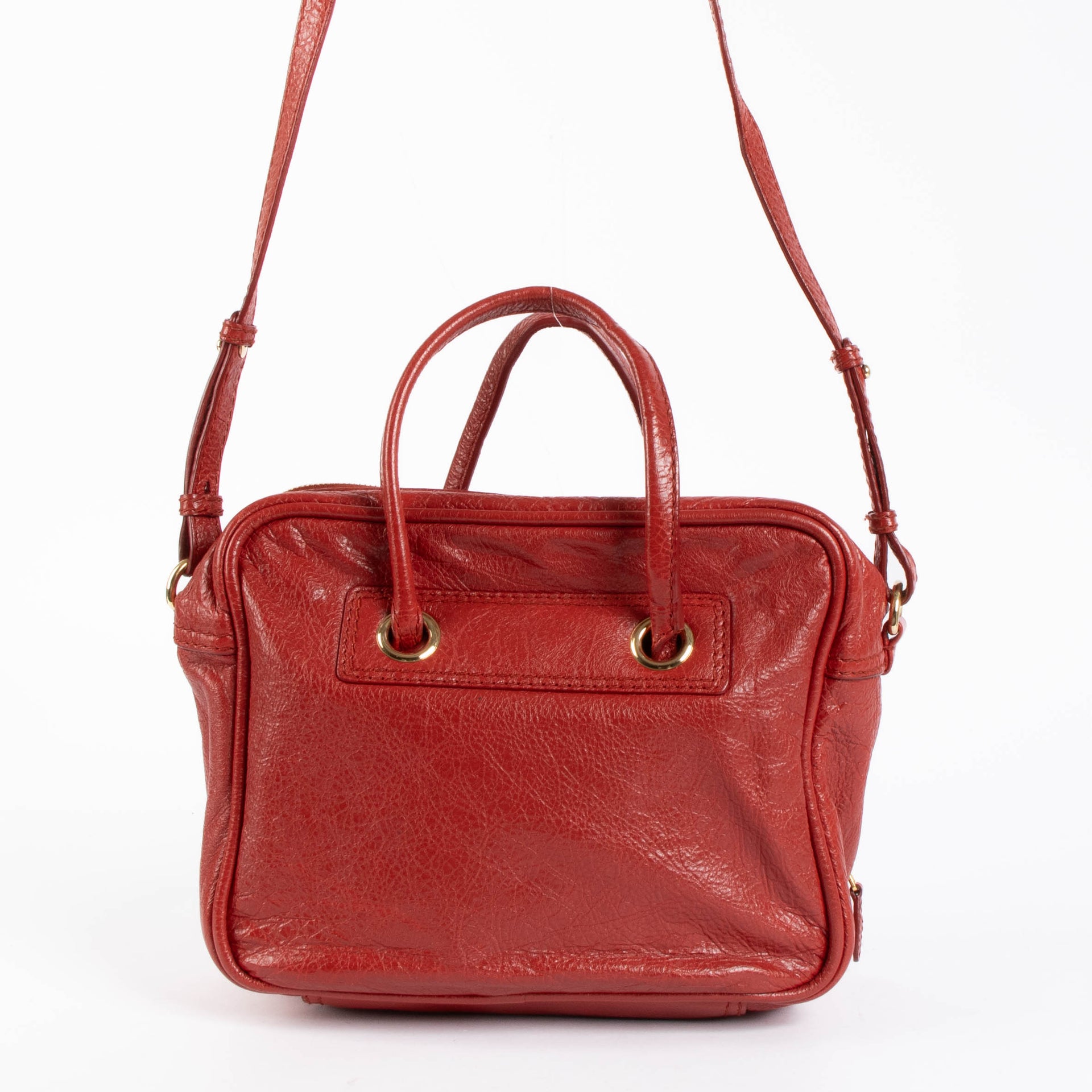 Shop authentic Balenciaga Red Blanket Square S Bag on Labellov.com.