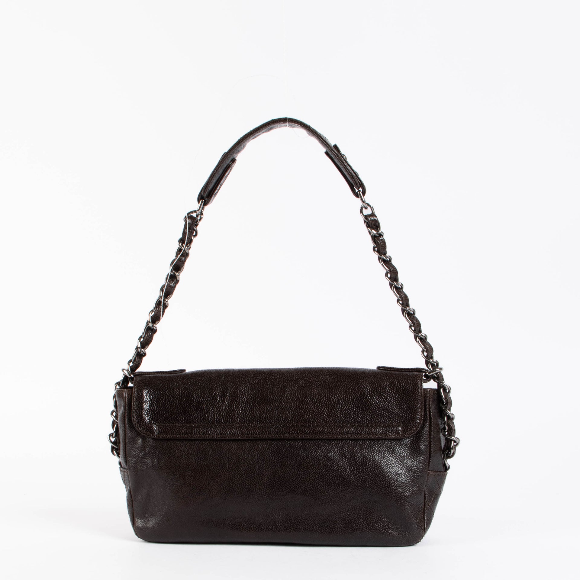 Chanel Brown Glazed Caviar Pocket In the City Bag