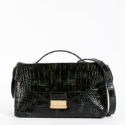 Shop authentic Dries Van Noten Brown Croc Embossed Shoulder Bag on Labellov.com.
