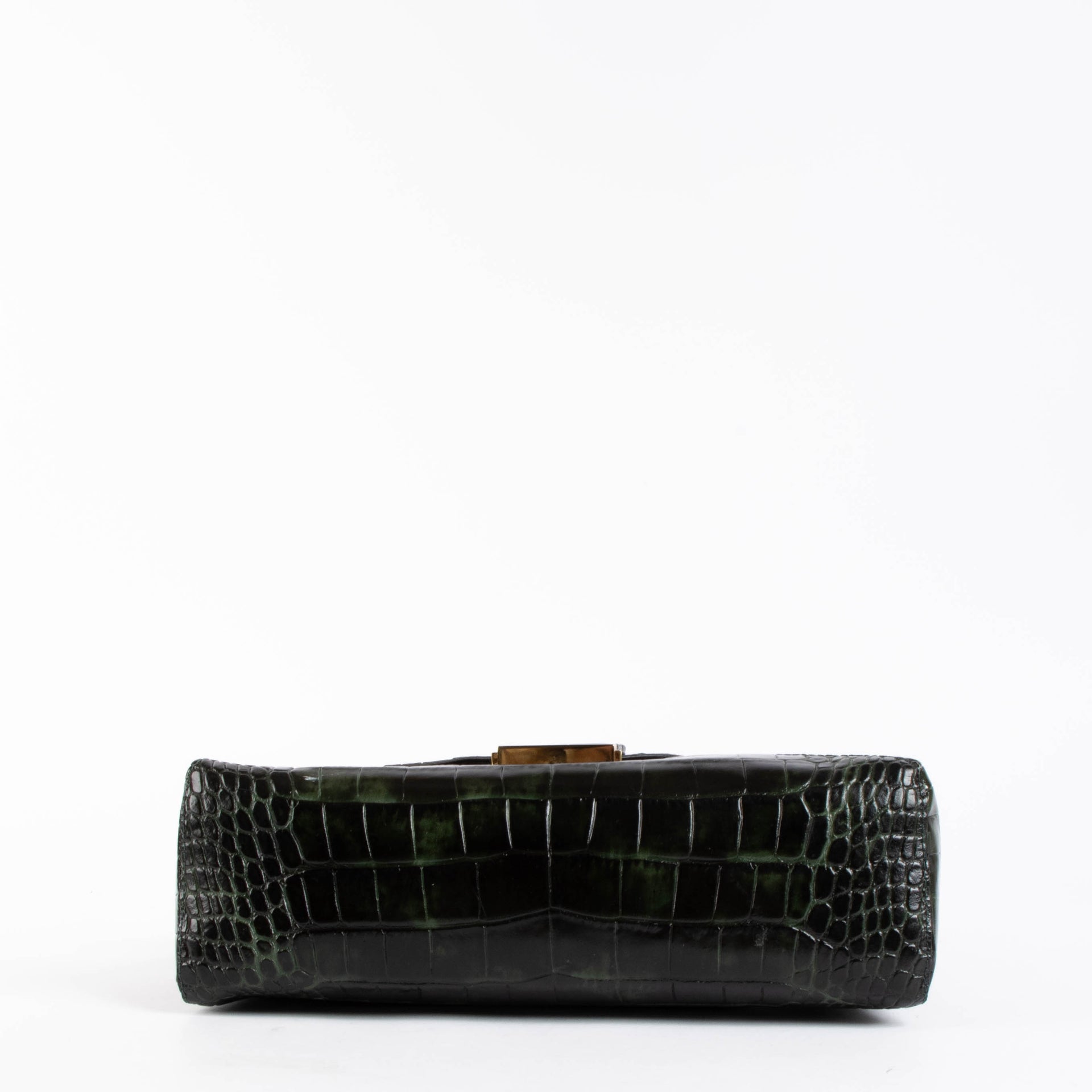 Shop authentic Dries Van Noten Brown Croc Embossed Shoulder Bag on Labellov.com.