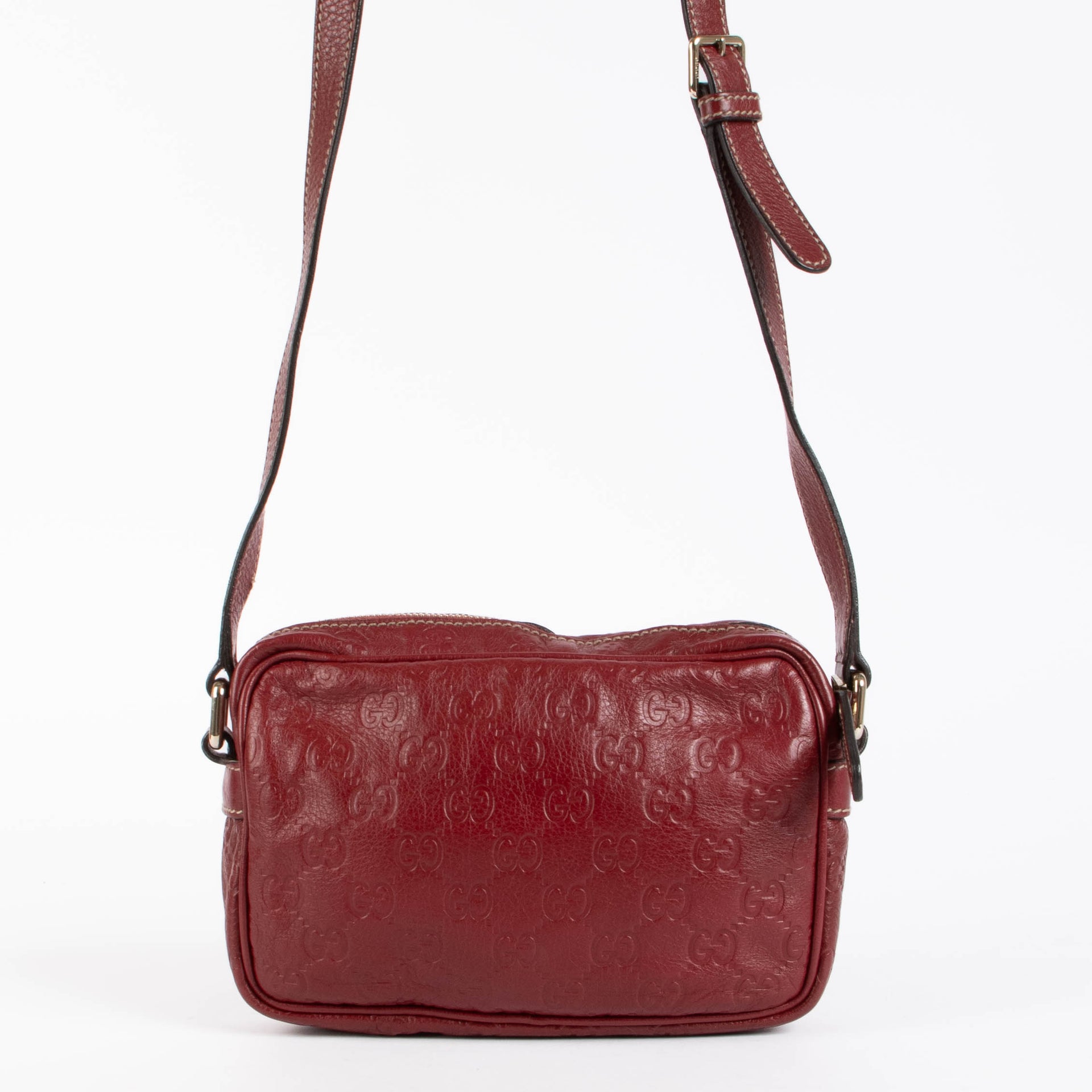 Shop authentic Gucci Red Guccissima Camera Bag on Labellov.com.